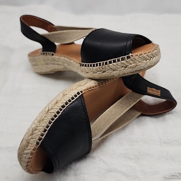 TONI PONS ETNA FLAT LEATHER ELASTIC STRAP ESPADRILLE SANDALS SIZE 9 NWOB - Picture 16 of 16